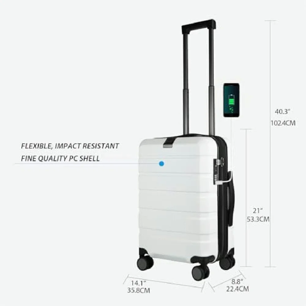 20-Inch Expandable Hardside Carry-On Luggage with Spinner Wheels & USB Port